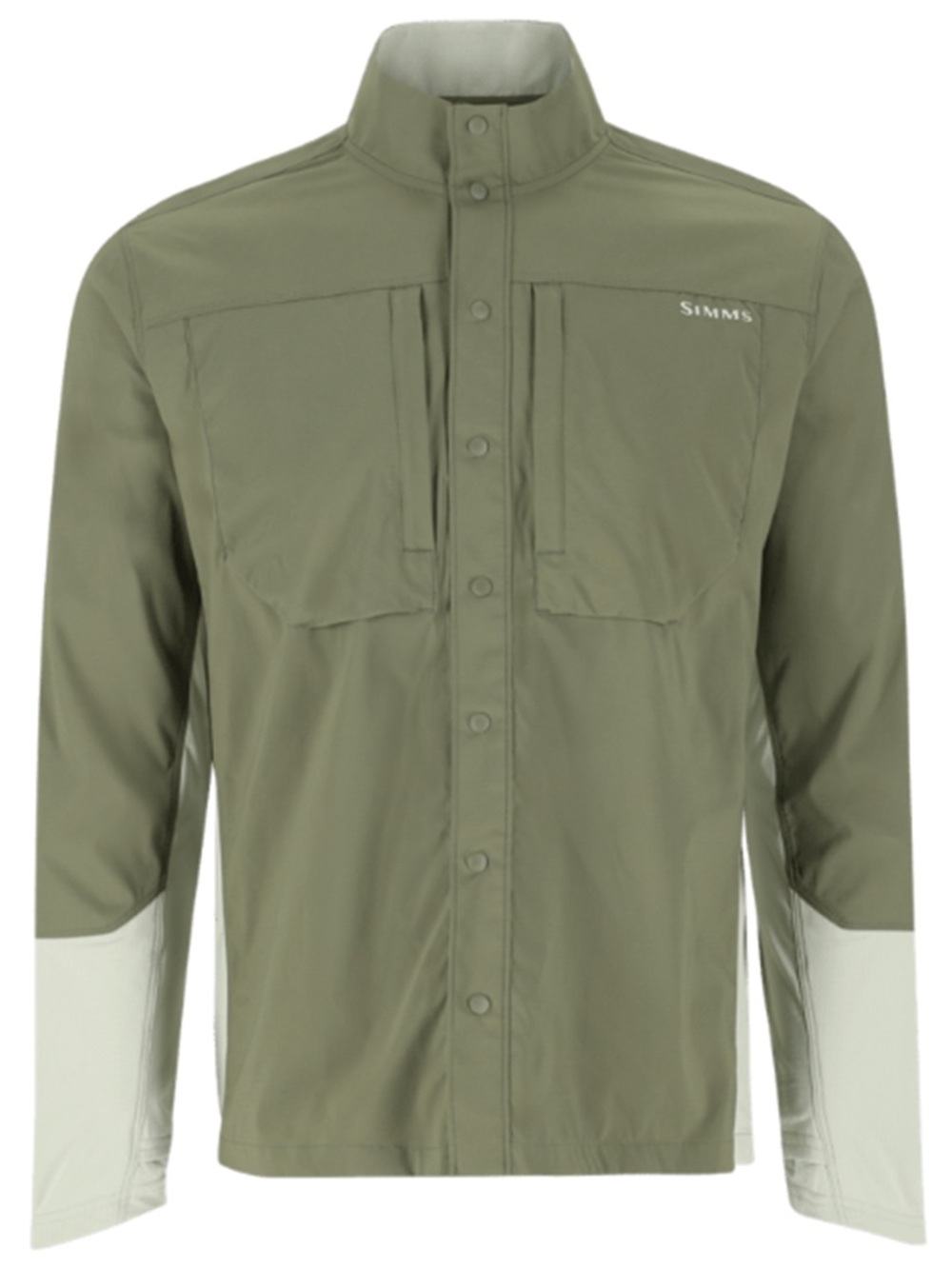 Simms Latitude Bicomp Men's Olive Green Lightweight Fishing Shirt Jacket
